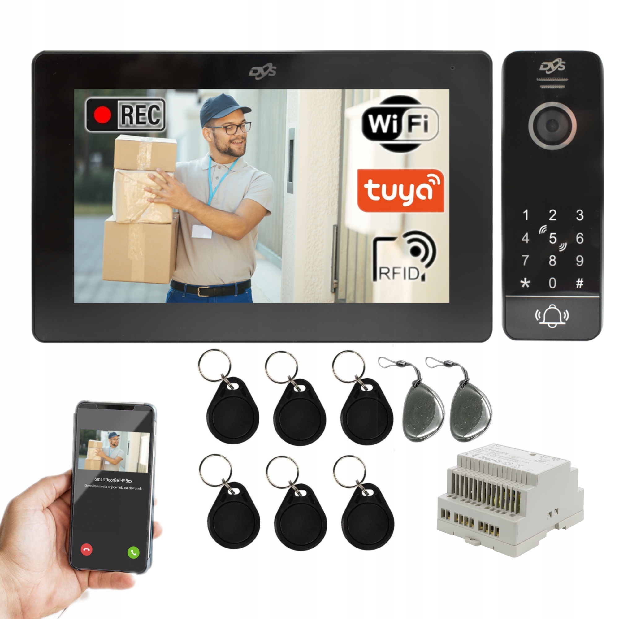 Súprava videovrátnika DVS Polska DVS-FHS0701KR/BB (WIFI + APP)